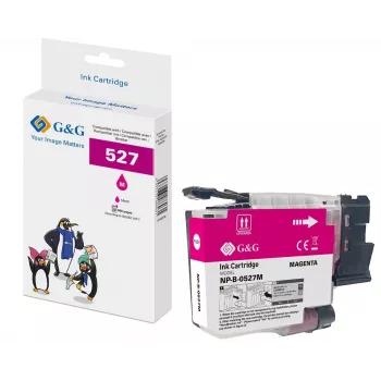 G&G saderīgs fuksijas krāsas tintes kārtridžs Brother LC527M (900 lappuses) 22059