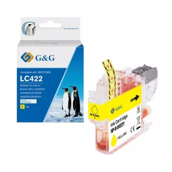 G&G saderīga dzeltena tintes kasetne Brother LC422Y (550 lappuses) 20583