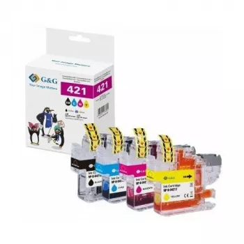 G&G GP-B421BKCMY-4P tintes kasešu komplekts 4 gab., saderīgs ar HP OfficeJet Pro (melna, ciāna, fuksīna, dzeltena) augstas ietilpības 950XL/951XL