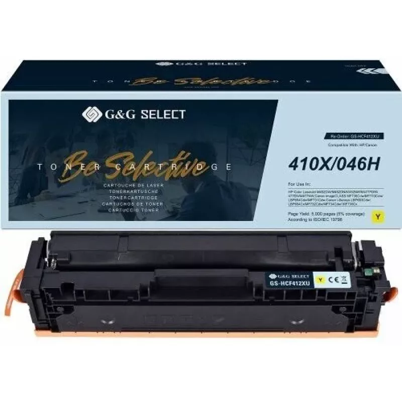 G&G GS-HCF412XU saderīga tonera kasetne dzeltena (HP 412X / CF412X) - 9000 lapas