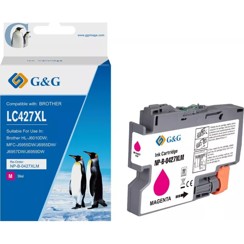 G&G Ink saderīga ar Brother 427XL LC-427XLM Magenta