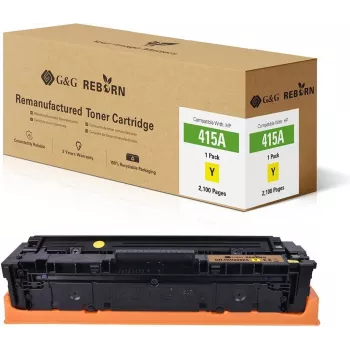 G&G Reborn Tonera kasetne dzeltena HP 415A saderīga pārlādēta 2100 lapas 21271