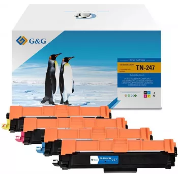G&G Toner 4-Pack Value Set Brother TN-247 Melns, Ciāns, Fuksīns, Dzeltens (16024)