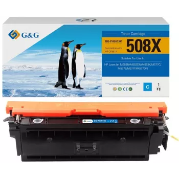 G&G XL saderīga tonera kasetne HP CF361X/508X – Ciāna (High Yield, 9500 lapas)