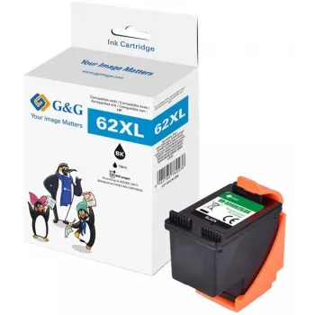 G&G XL augstas ietilpības saderīga tintes kasetne HP 62XL (C2P05AN) melna (18835)