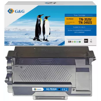 G&G XXXL Toner saderīgs ar Brother TN-3520 (14298) - Melns, Īpaši augsta ražība