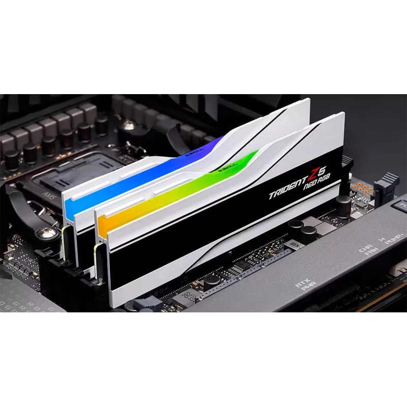 G.Skill Trident Z5 Neo RGB 48 GB (2x 24 GB) DDR5-6400 CL32 balts AMD EXPO atmiņas komplekts F5-6400J3239F24GX2-TZ5NRW
