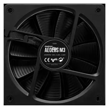 GAMDIAS AEOLUS M3-1201 ARGB korpusa ventilators - 120mm, PWM, hidrauliskais gultnis, melns
