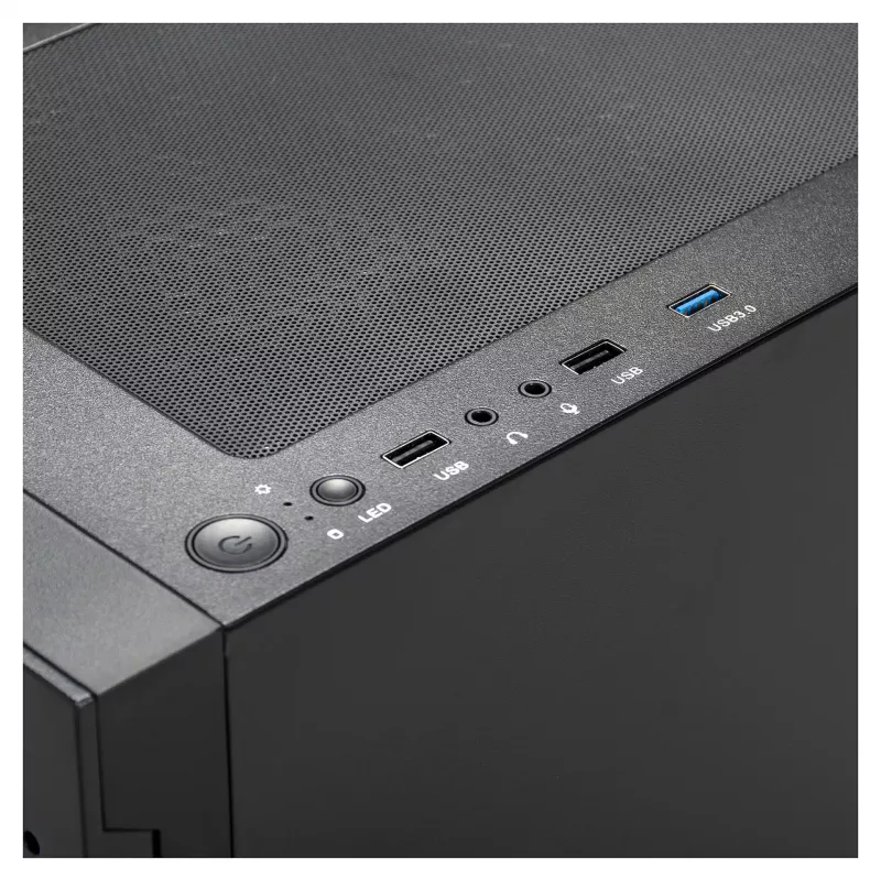 Gamdias Talos E3 Mesh RGB vidējā torņa ATX korpuss ar rūdīta stikla paneļiem (melns)