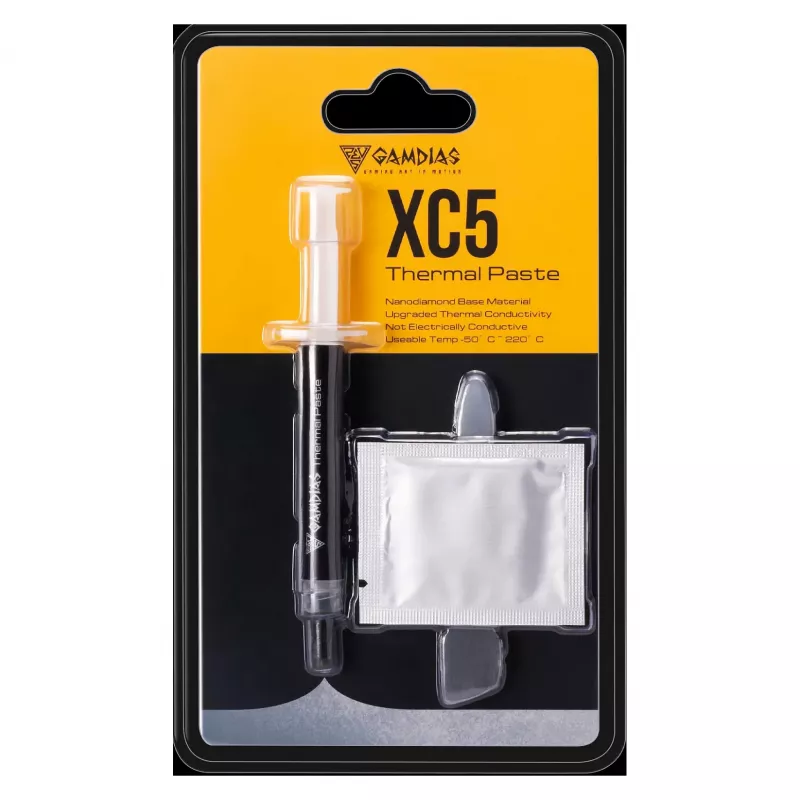 GAMDIAS XC5 Termopasta 4g Pelēka Augstas Veiktspējas 10.5 W/mK Nevadoša Šļirce
