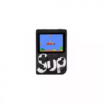 GameBox R1 8 bitu portatīvā retro spēļu konsole ar 400 spēlēm, 3 inch LCD, TV RCA kabeli, melna