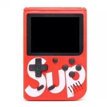GameBox R1 8 bitu portatīvā retro spēļu konsole ar 400 spēlēm, 3 collu LCD, TV RCA kabeli, sarkana