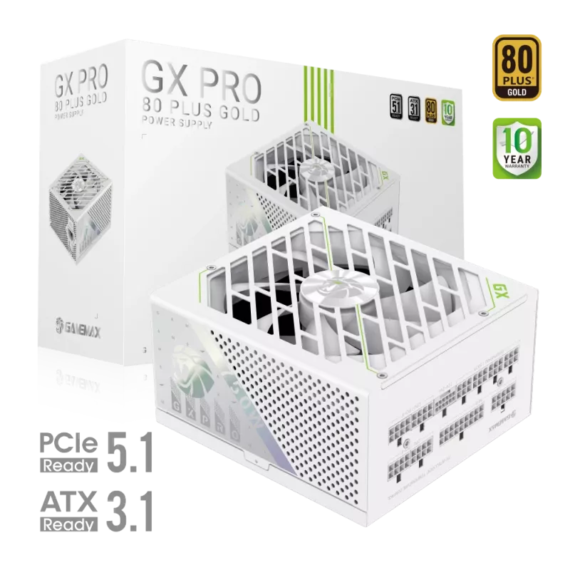 GAMEMAX GX PRO 750G WH 750W 80+ Gold Modular Barošanas Avots