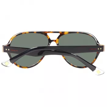 GANT GRS2003TOBLK2 Vīriešu taisnstūra saulesbrilles - Melns rāmis, Pelēkas lēcas, 58mm