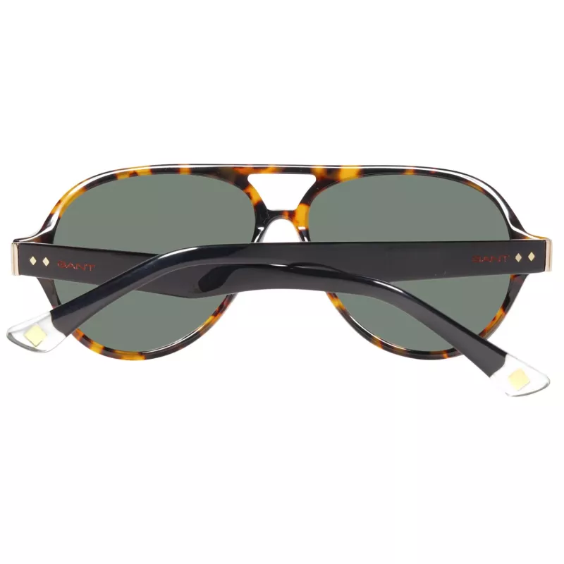 GANT GRS2003TOBLK2 Vīriešu taisnstūra saulesbrilles - Melns rāmis, Pelēkas lēcas, 58mm