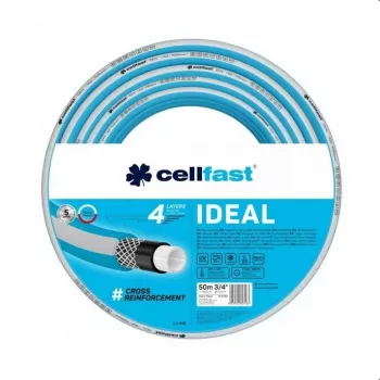 Dārza šļūtene - Cellfast IDEAL (10-262) - 20m, 1/2 collas, 3-slāņu PVC, caurspīdīgi zaļa ar dzeltenu svītru