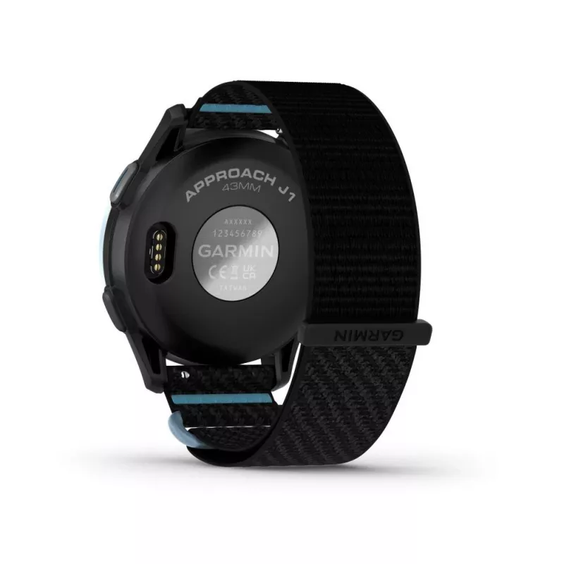 Garmin Approach J1 Cloud Blue Aluminium Bezel ar Black/Azure ComfortFit Fabric Band