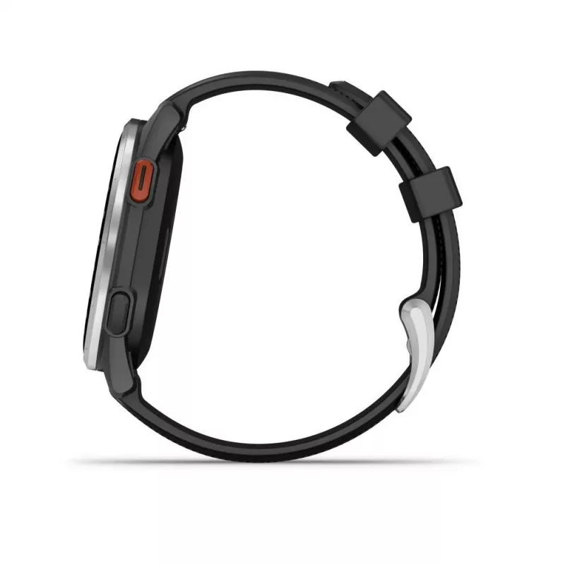 Garmin Approach S44 Silver Aluminium Bezel with Black Silicone Band