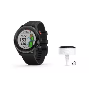 Garmin Approach S62 GPS Golf Smartwatch ar 3 CT10 kluba izsekošanas sensoriem, Melns