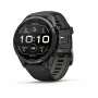 Garmin fēnix 9 Pro – inReach, 43mm, Carbon Gray DLC titāns ar melnu/pebble grey silikona siksnu