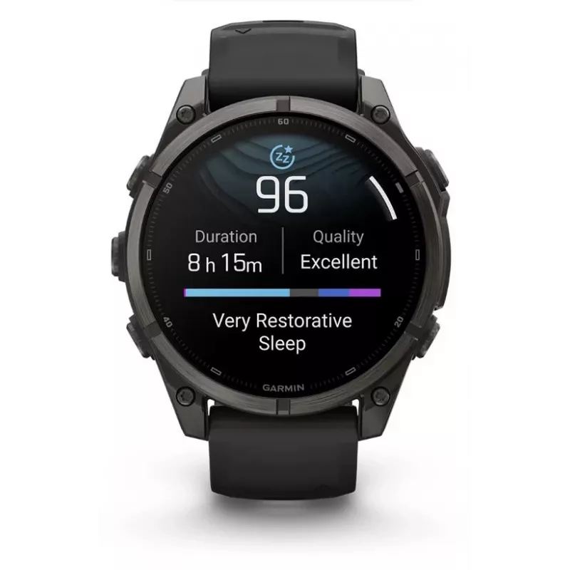 Garmin fenix 9 – 47mm, Carbon Grey DLC titāna ar melnu silikona siksniņu