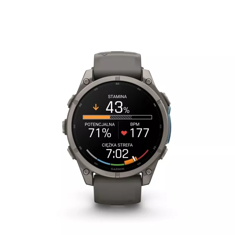 Garmin Fenix 9 – 47mm titāna ar Pebble Grey silikona siksnu