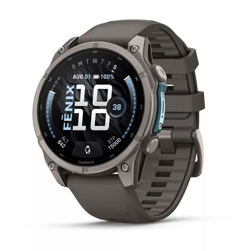 Garmin Fenix 9 – 47mm titāna ar Pebble Grey silikona siksnu