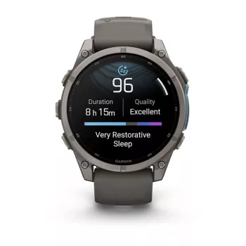 Garmin Fenix 9 – 47mm titāna ar Pebble Grey silikona siksnu