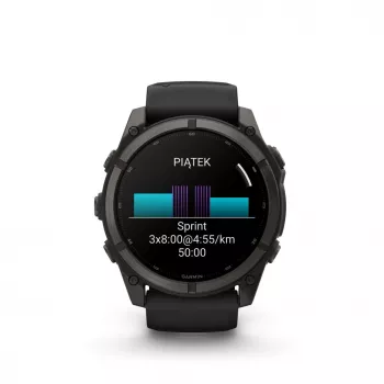 Garmin fenix 9 - 51mm, oglekļa pelēks DLC titāns ar melnu silikona siksnu 010-04763-11