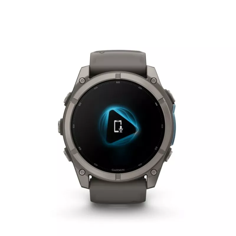 Garmin fenix 9 - 51mm, titāna ar Pebble Grey silikona siksnu 010-04763-01