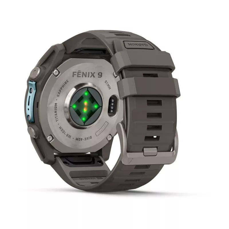 Garmin fenix 9 - 51mm, titāna ar Pebble Grey silikona siksnu 010-04763-01