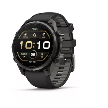 Garmin Fenix 9 Pro – 47mm Carbon Gray DLC titāna ar melnu/pebble grey silikona siksnu