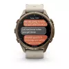 Garmin Fenix 9 Pro – inReach, 43mm Autumn Gold titāna ar krēmkrāsas/franču pelēko silikona siksniņu