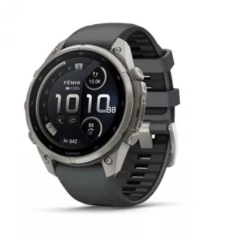 Garmin fenix 9 Pro – inReach, 47mm titāna ar grafīta/melnu silikona siksnu
