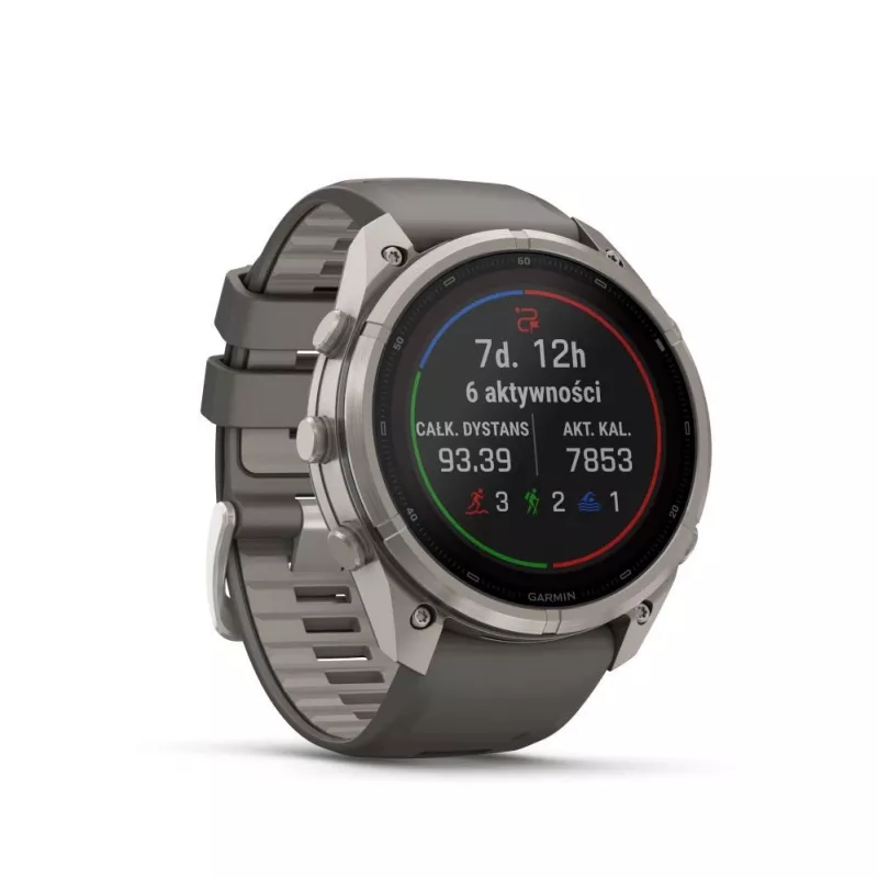 Garmin Fenix 9 Pro – inReach, Solar, 51mm titāna ar Pebble Grey silikona siksnu