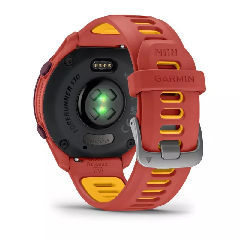 Garmin Forerunner 170 Music GPS Running Watch, Berry Case ar Red Pink/Mango siksnu