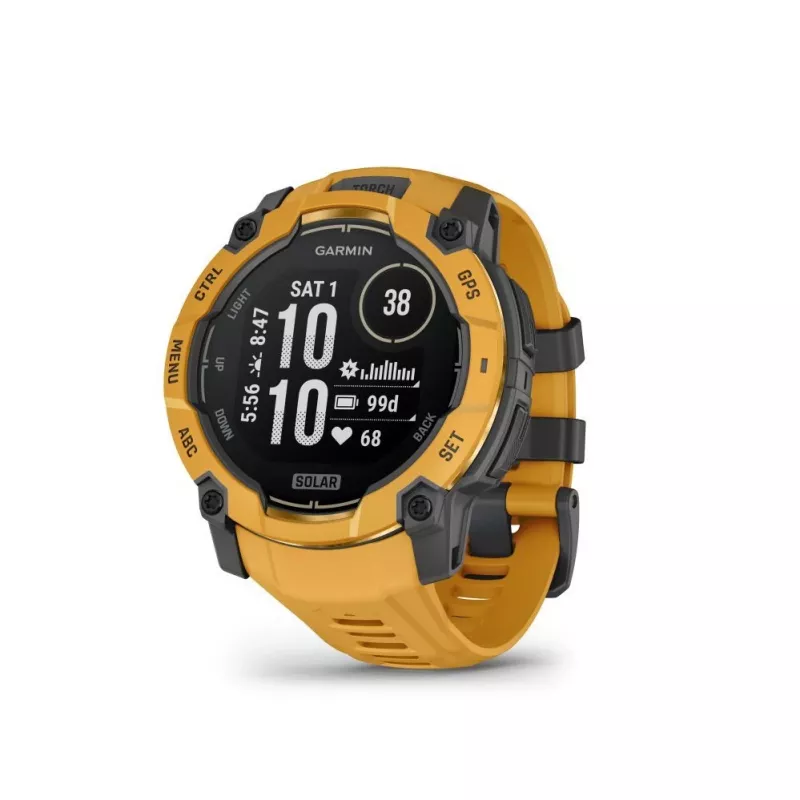 Garmin Instinct 3 – 50 mm, Solar Sunburst ar Sunburst/Pelēku siksnu