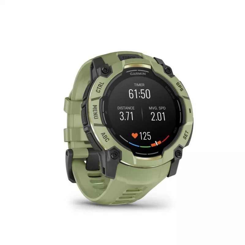 Garmin Instinct 3 50mm AMOLED Fern Green Smartwatch ar Fern Green Silikona Siksniņu
