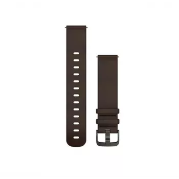Garmin Quick Release siksniņas (20 mm) tumši brūna āda, sudraba aparatūra