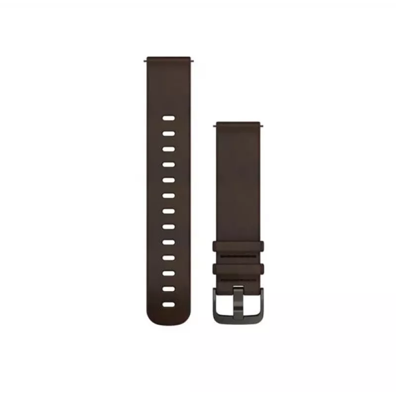Garmin Quick Release siksniņas (20 mm) tumši brūna āda, sudraba aparatūra