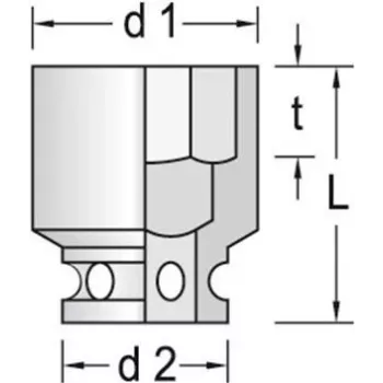 GEDORE 3/4 inch piedziņas 30 mm sešstūra trieciena uzgalis, 6 punktu, DIN 3129 6282550