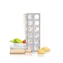 GEFU 3-daļīgs raviolu gatavošanas komplekts ar dēli, griezēju un rullīti, 24 kvadrātveida ravioli 60x60 mm, balts/sudrabs