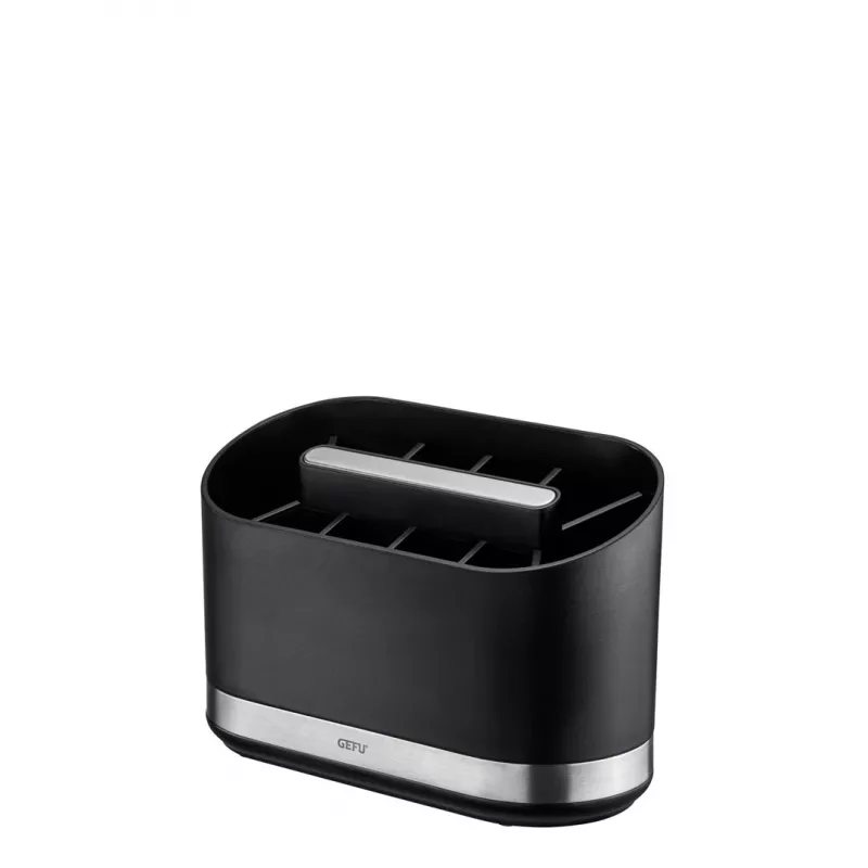GEFU SMARTLINE galda organizators, nerūsējošais tērauds un melns, neslīdoša pamatne, trauku mazgājamās mašīnas drošs, 10 x 14 cm