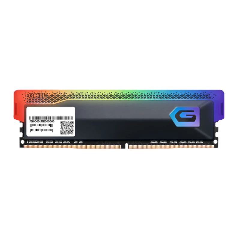 GEIL 16GB DDR4 3600MHz UDIMM RGB atmiņas modulis, CL18, PC4-28800, Orion RGB sērija, melns siltuma izkliedētājs
