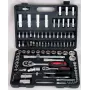 GEKO 94-Piece L-TECH Socket and Wrench Set with 1/4 inch and 1/2 inch Drive, Chrome Vanadium, Satin Finish, Blow-Molded Case