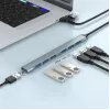 Gembird 7 portu USB 3.2 Gen 2 centrmezgls - 6x USB-A 2.0 + 1x USB-A 3.2, sudraba