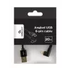 GEMBIRD Leņķveida pīts USB-A uz 8-pin Lightning kabelis 0.2 m melns
