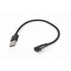 GEMBIRD Leņķveida pīts USB-A uz 8-pin Lightning kabelis 0.2 m melns