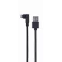 GEMBIRD Leņķveida pīts USB-A uz 8-pin Lightning kabelis 0.2 m melns