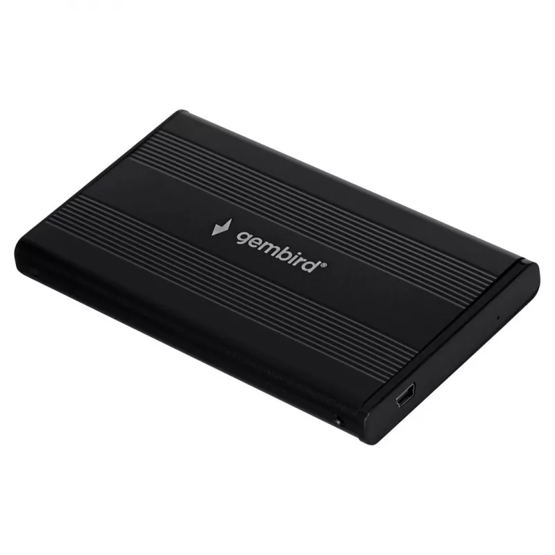 Gembird EE2-U2S-5 ārējais USB 2.0 korpuss 2.5 inch SATA HDD/SSD, alumīnijs, melns
